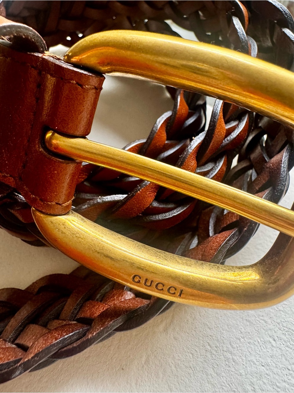 Vintage Gucci Woven Leather Belt